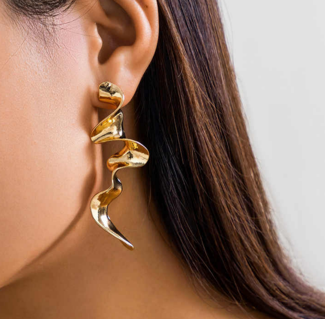 Gold Twirl 18K Gold Plated Earings (Preorder)